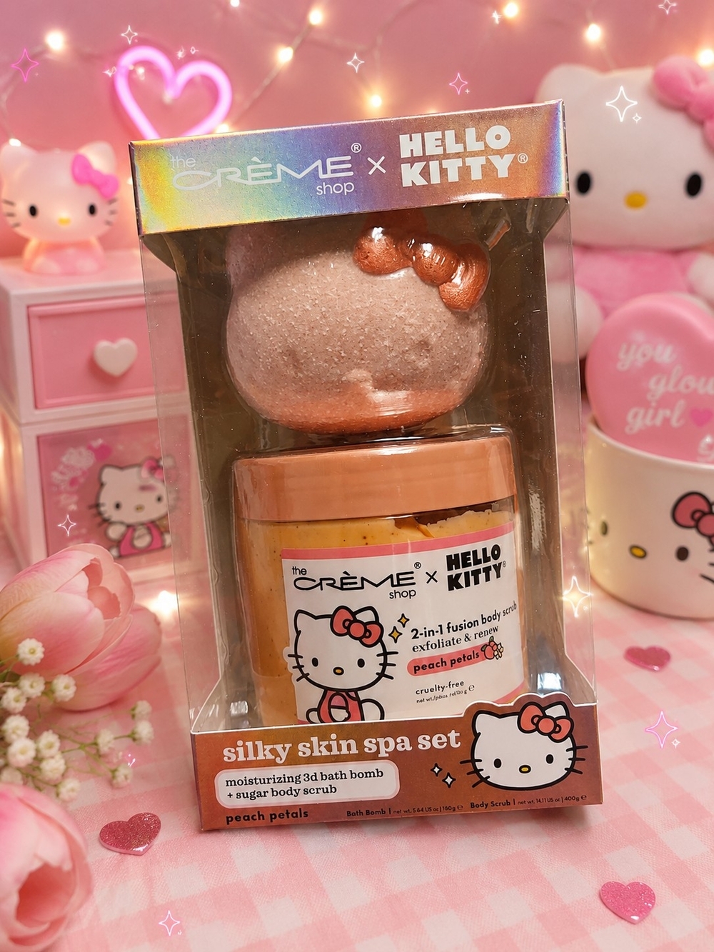 Silky Skin Spa Set - Peach Petals (Pink/Peach)